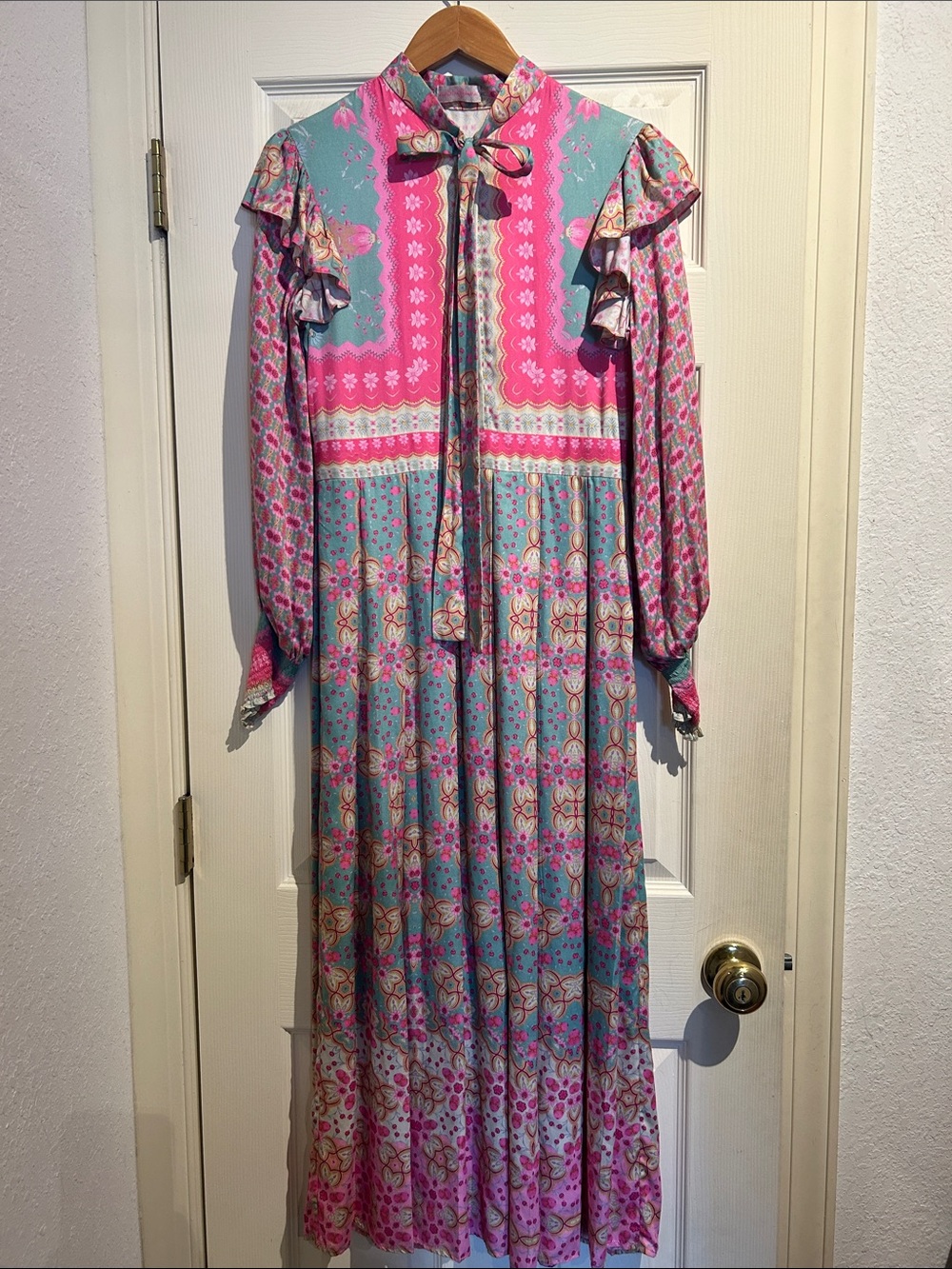 Siddhartha Bansal Mixed Print Maxi Dress.